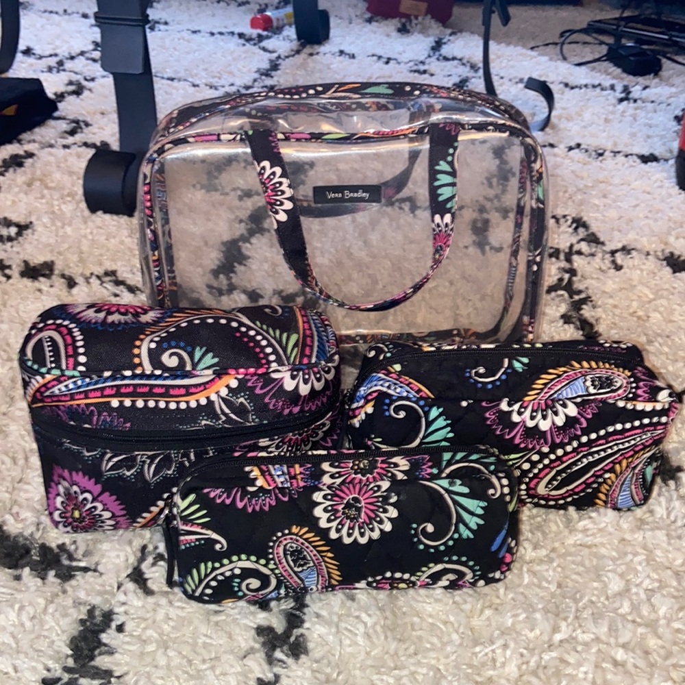 Vera Bradley 3 pc Cosmetic Bag